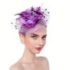 Feathers Mesh Fascinator Hat Elegant Bride Headdress Vintage Veil Hat Headwear  Wedding