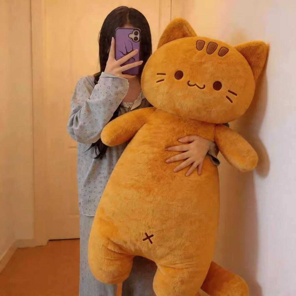 Cat Plush Toy Pillow With Pp Cotton Filling For Kids Bedside Sleep Comfort