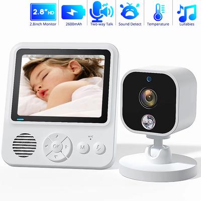 2,8-Zoll-Babyphone mit Kamera und Audio, 2-Wege-Talk-Babyphone, 2600-mAh-Akku, IPS-Bildschirm, Baby-Videotelefon, mobiles Nanny-Baby
