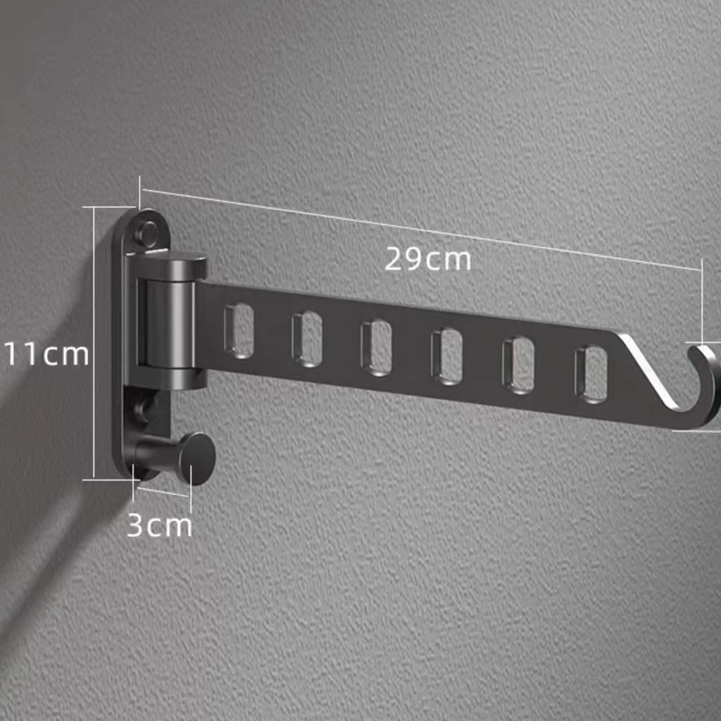 Metal Laundry Drying Rack Wall Mounted Clothes Hanger Foldable Coat Hanger Holder for Laundry Room Organization and Storage