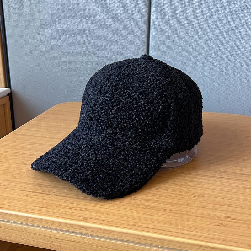 

Autumn and Winter Thickened Version of Delicate Teddy Velvet Baseball Hat for Women Electric Car Windproof Solid Color Baseball Cap for Men Adjustable