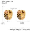18k Gold-Plated Stainless Steel Plaid Zircon Earrings