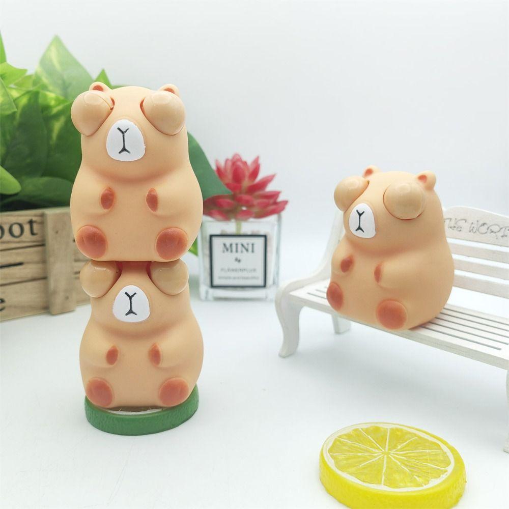 Blow Bubble Squeeze Sensory Toys Vinyl Cartoon Capybara Knead Toy Kids Adults