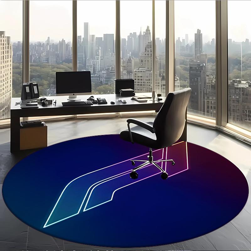Formula 1 (55) Round Office Rug Decorative Floor Rug for Office Bedroom Living Room and Home Space
