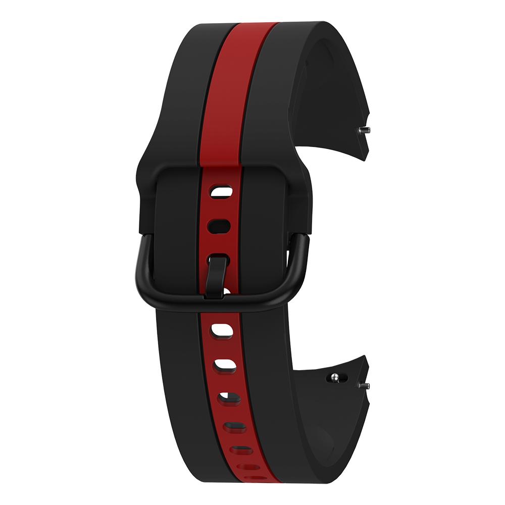 

Силиконовый ремешок в полоску 20 мм для Samsung Galaxy Watch 5 4/Galaxy Watch 4 Classic, ремешок для умных часов 42 мм 46 мм для Galaxy Watch 6/6 Classic красный/чёрный