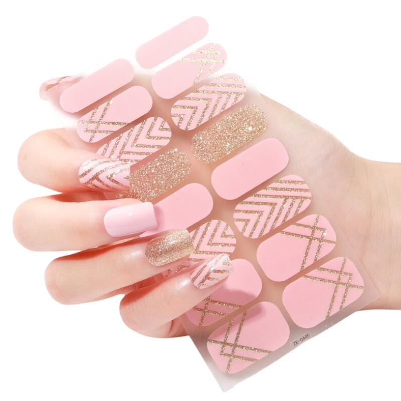 

Nail Women Stickers Semi Cured Gel Beauty Accessory Girls Gifts Tools Makeup Style A