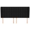 VidaXL Tête de lit avec oreilles Noir 203x23x118-128 cm Tissu3118414