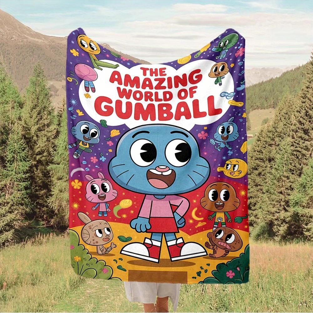 1pc Gumball, Amazing World, Cartoon Network Digital Printed Flannel Blanket, Super Soft Plush Fleece Bed Cover, Multipurpose Four Season Bla