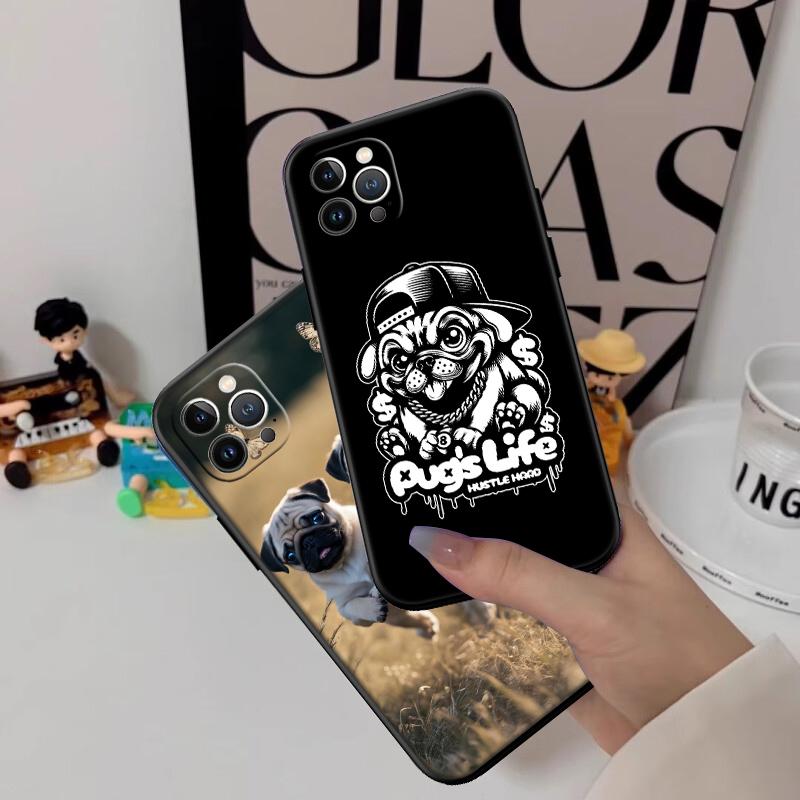 Cute Pug Dog Phone Case for Samsung Galaxy A11 A12 A13 A15 A52S A53 A55 A56 A70 A71 A72 A73 F06 F16 F56 A32 A33
