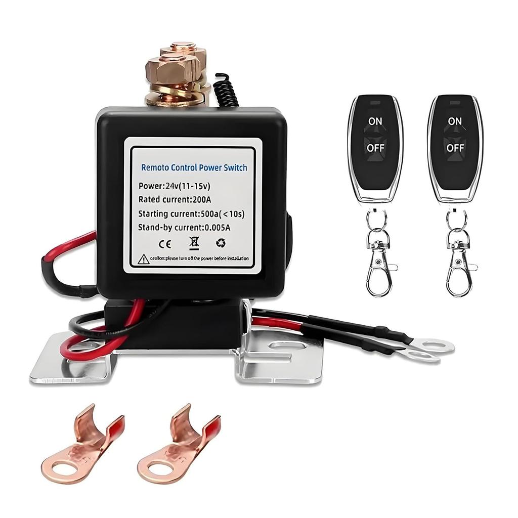 12V 24V Wireless Remote Battery Disconnect Switch Remote Start Warm-Up/Cool-Down High Current Capacity Stable Reliable