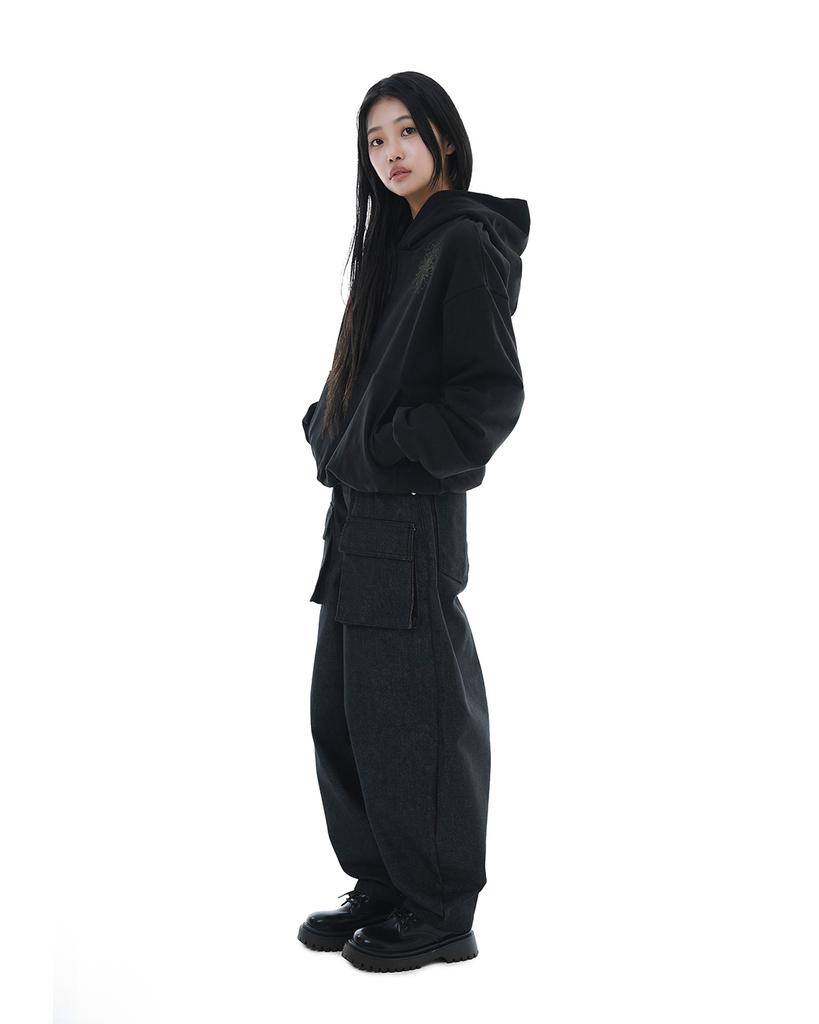 Heojin Balloon Pocket Non-Fade Denim Pants_Black