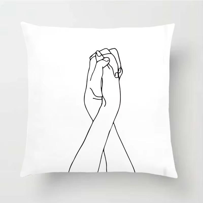 Abstract Women Cushion Cover Nordic Line Drawing Pillow Cover Yellow Girl Bedroom Chair Sofa Cushion Case Home Decor Pillowcase