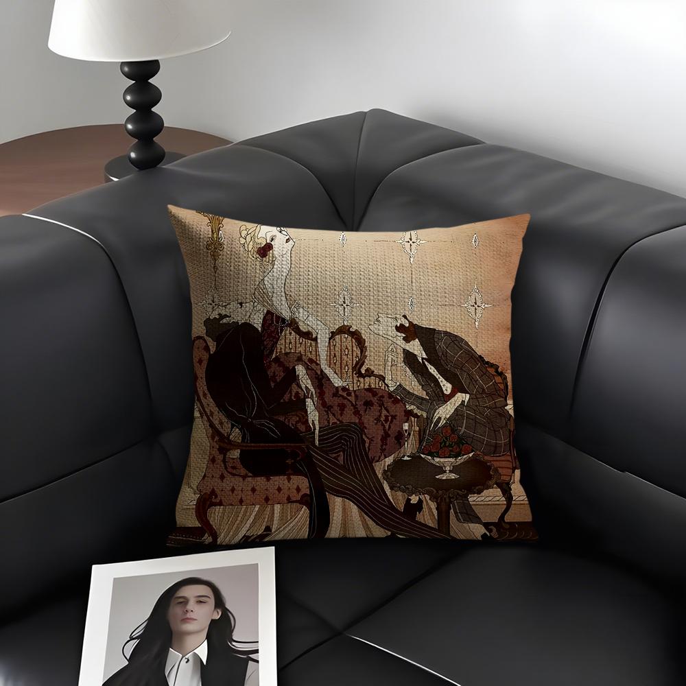 Strange Stories Cushion Cover Natural Linen Organic Fabric DoubleSided Printing Sofa Home Decor Gift Pillow Case