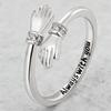 Trendy Adjustable European-American Double Ring with Inlaid Diamonds