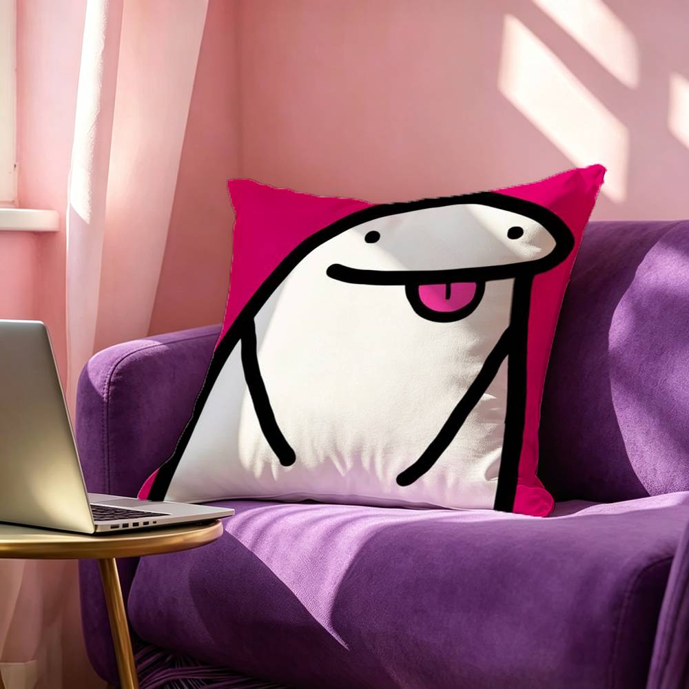 Cute Celular Flork Funny Pillow Case Square DoubleSided Sofa Cushion Cover Bedroom Bedside Pillow