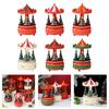 Artistic Christmas Tree Themed Rotating Music Box Wood Hand Cranked Musical Ornament For Holiday Seasonal Atmospheres