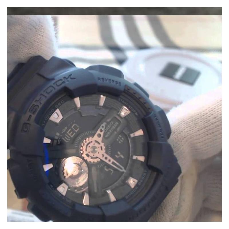 Casio G-SHOCK Fashion Trend Contrast Color Street Classic Pointer Dual Display Dial Sports Waterproof Quartz Movement Resin Strap GMA-S110CM-2A