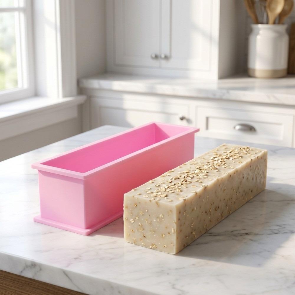 Long Cavity Rectangle Cake Mold Silicone Toast Baking Mold Mousse Bar Mold  Dessert Making розовый