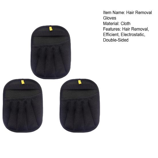 Pet Hair Remover Gloves Electrostatic Cat Dog Hair Removal for Furniture Car Seat Couch Double-Sided Grooming Gloves for Washing Deshedding