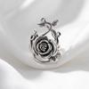 Hot Sale Niche Thai Silver Retro Open Ring European and American Personality Hip Hop Rose Ring