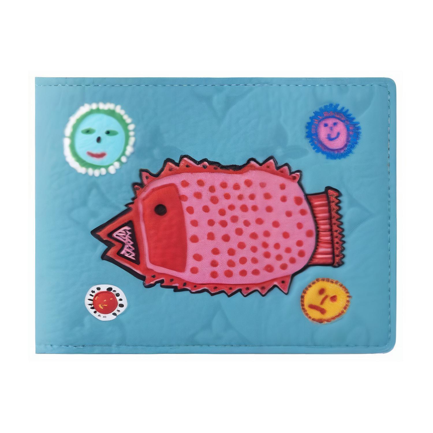 

Louis Vuitton X Yayoi Kusama Multiple Wallet Cartoon Pattern Monogram Embossed Leather Wallet Men Wallet Blue M82087 Box(Basic Set+Box)