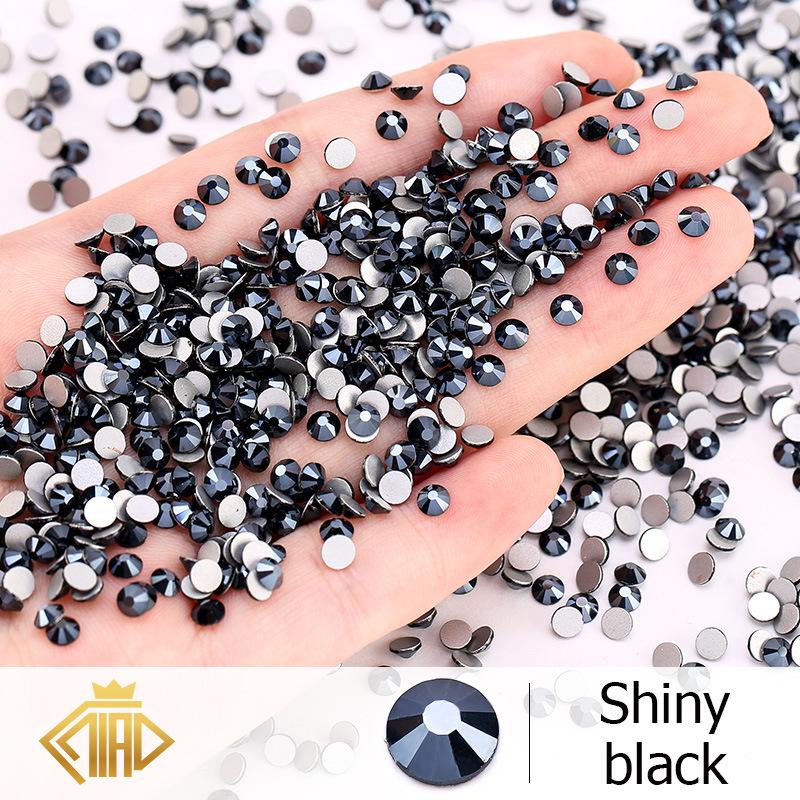 Support Fan Sticker Drill Rhinestone Flat Bottom Drill Nail Drill Sticker Face Bright Drill Diy Glass Round Diamond Color Diamond Small Diamond