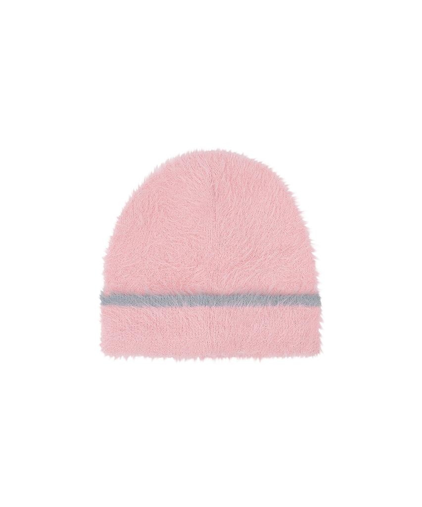 Bajal Va Square Studded Hairy Beanie Pink