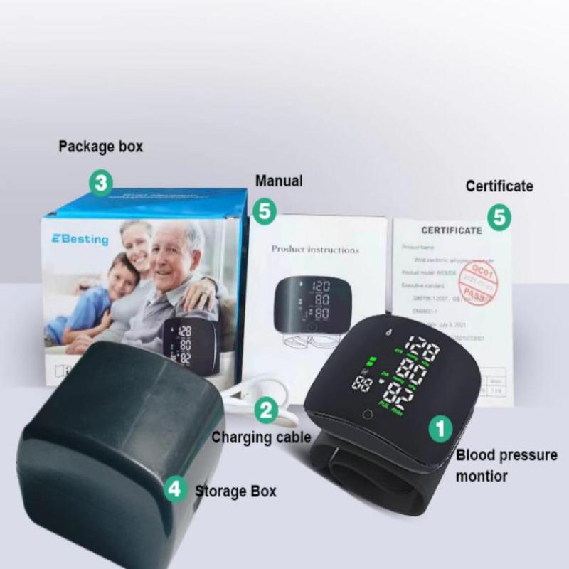1 Set Digital One Button Blood Pressure Monitor Machine Tonometers Automatic Wrist Voice Blood Pressure Monitor For Home Use