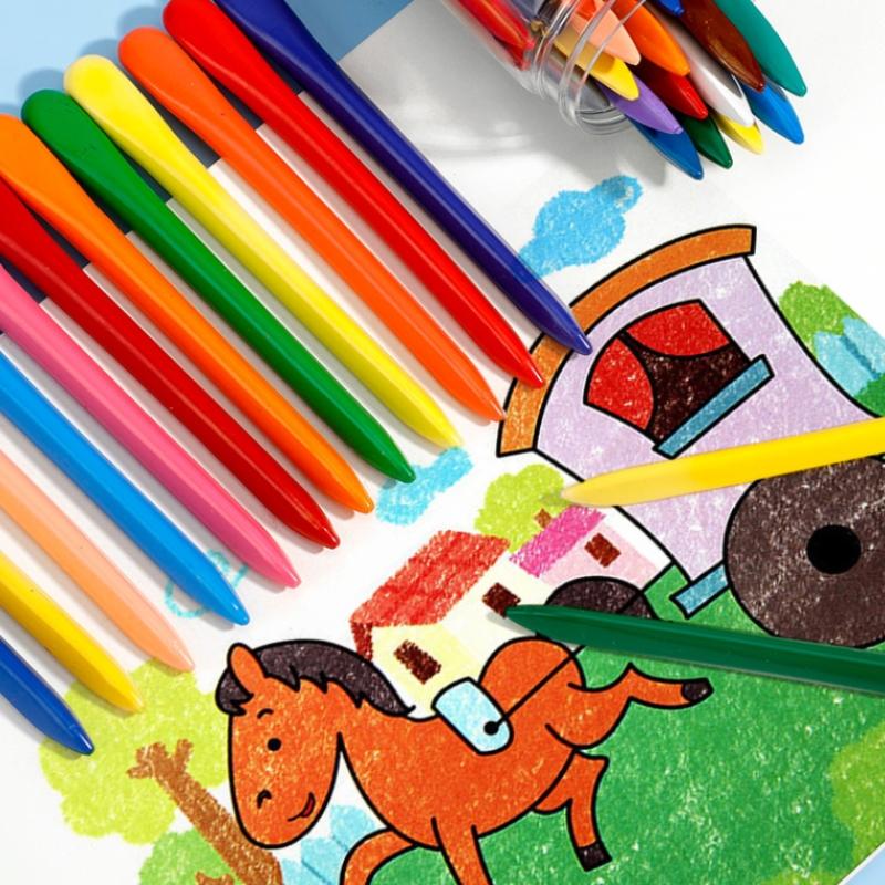 Oil Pastels Art Drawing Stationery Oil Painting Drawing Sticks Colored Crayons Dual Head Triangle Crayons 12-36 Colors Safe Kids