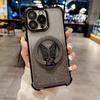 Shockproof Glitter Plating Butterfly Stand Case For OPPO A16 A16S A17 A15 A53 A5 A9 2020 A54S A53S 4G Soft Silicon Bracket Cover