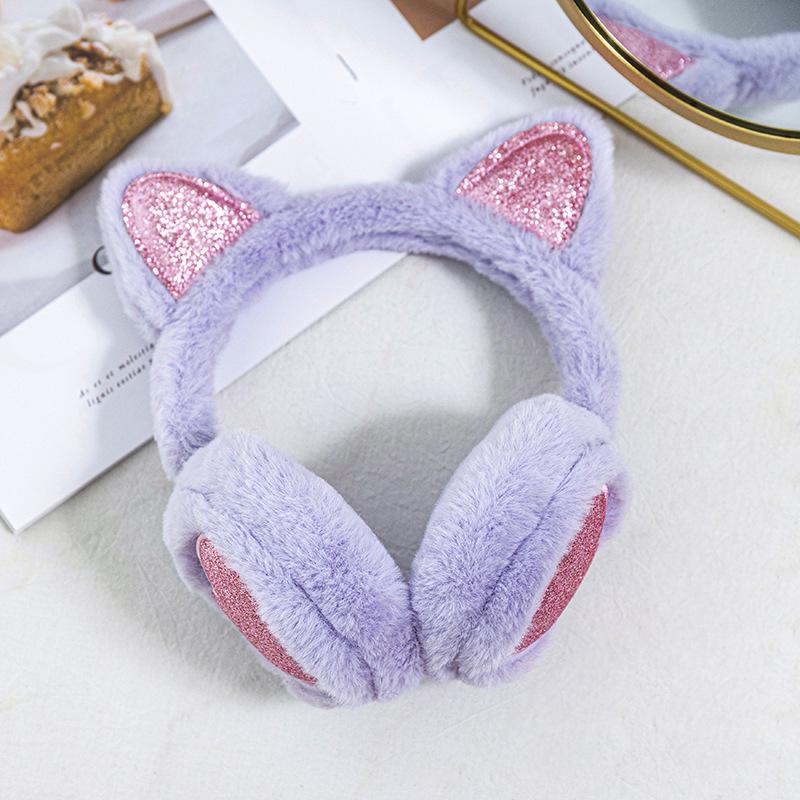 Winter Plush Cat Ear Earmuffs for Women & Children - Warm & Retractable