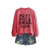 Womens Oversized Cotton Hoodie Sweatshirt Fall Print Graphic Loose Fit Long Sleeve Crew Neck