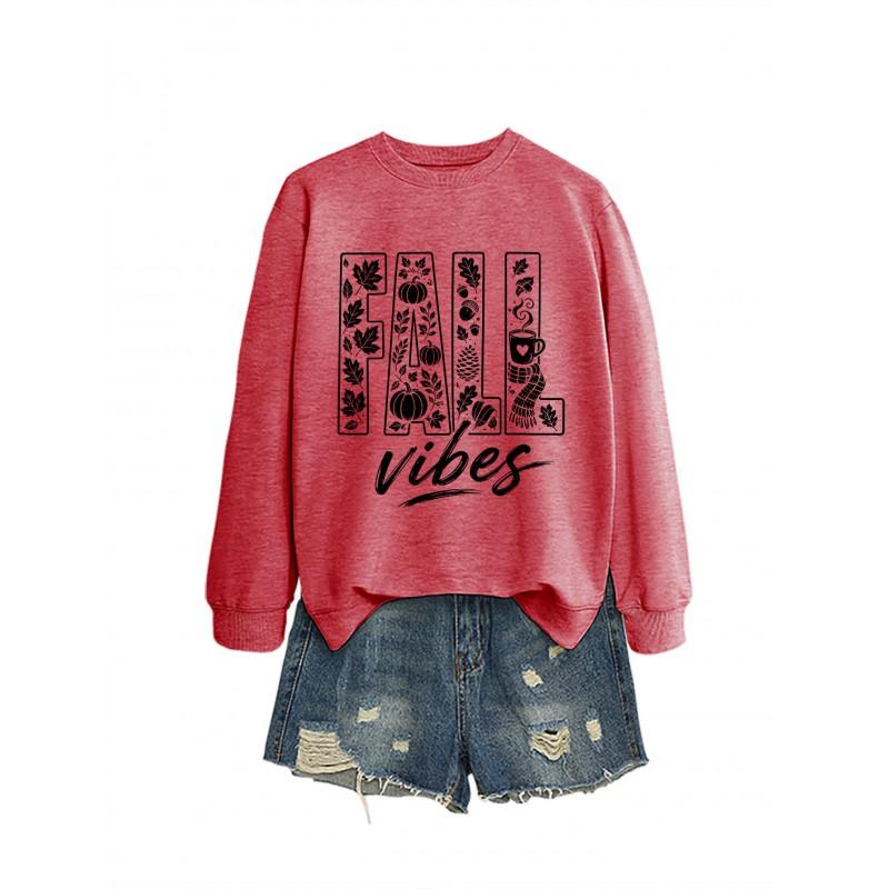 Womens Oversized Cotton Hoodie Sweatshirt Fall Print Graphic Loose Fit Long Sleeve Crew Neck