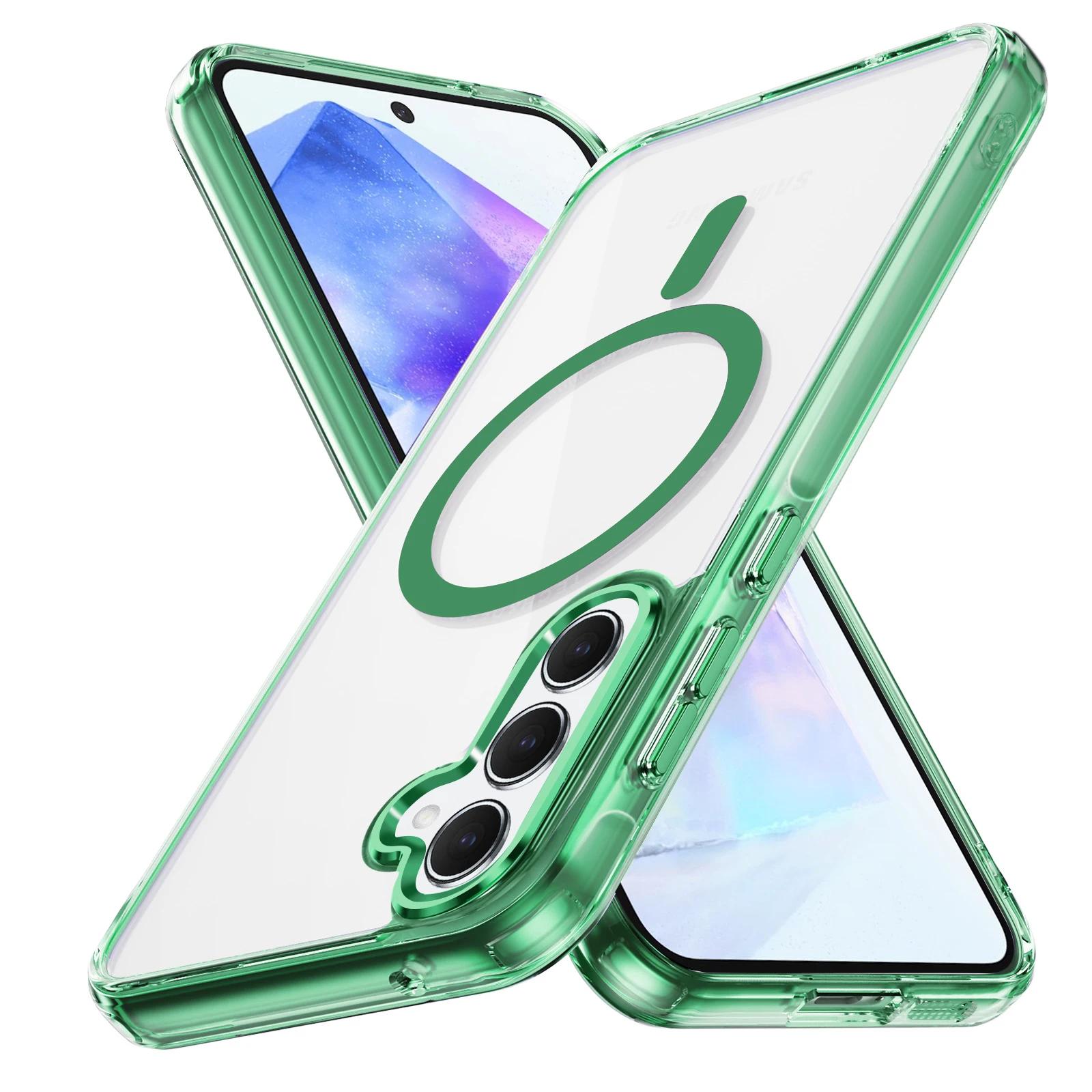 

Original Magsafe Magnetic Wireless Charging Case For Samsung Galaxy S24 S23 S22 Ultra Plus A55 A35 A15 HD Clear Shockproof Cover For Galaxy S23 Ultra