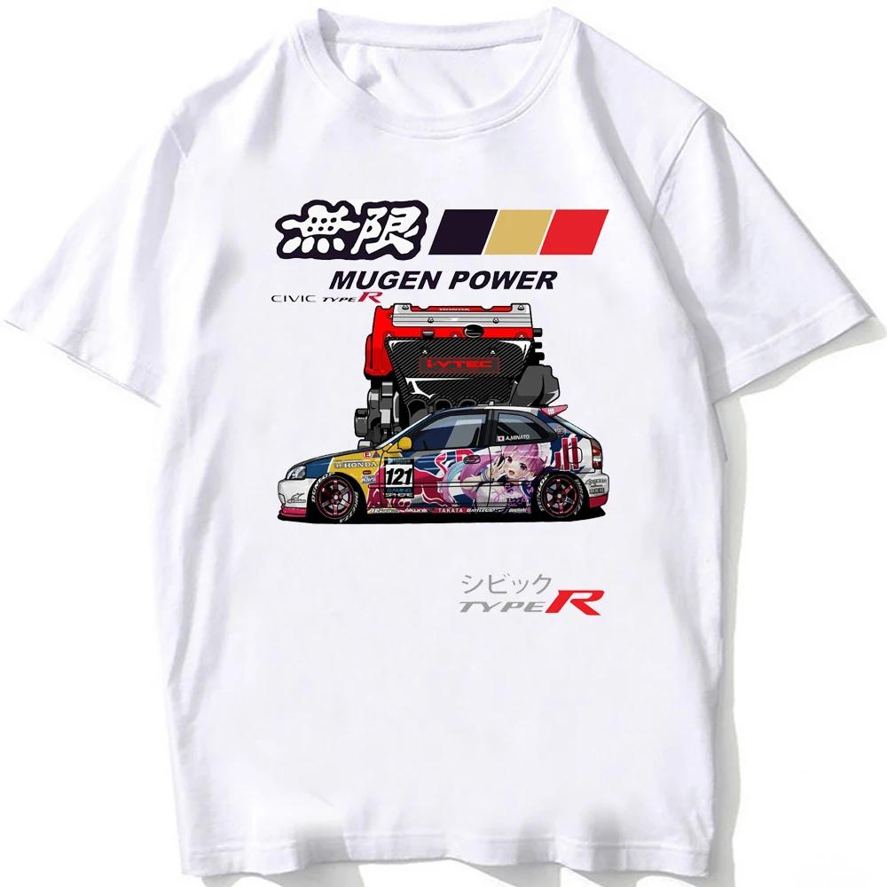 Civic Type R EG6 Legenda auta Tričko Nové Letní Pánské Krátký rukáv Vintage Hip Hop Chlapecké Ležérní Trička Harajuku JDM Bílá Trička