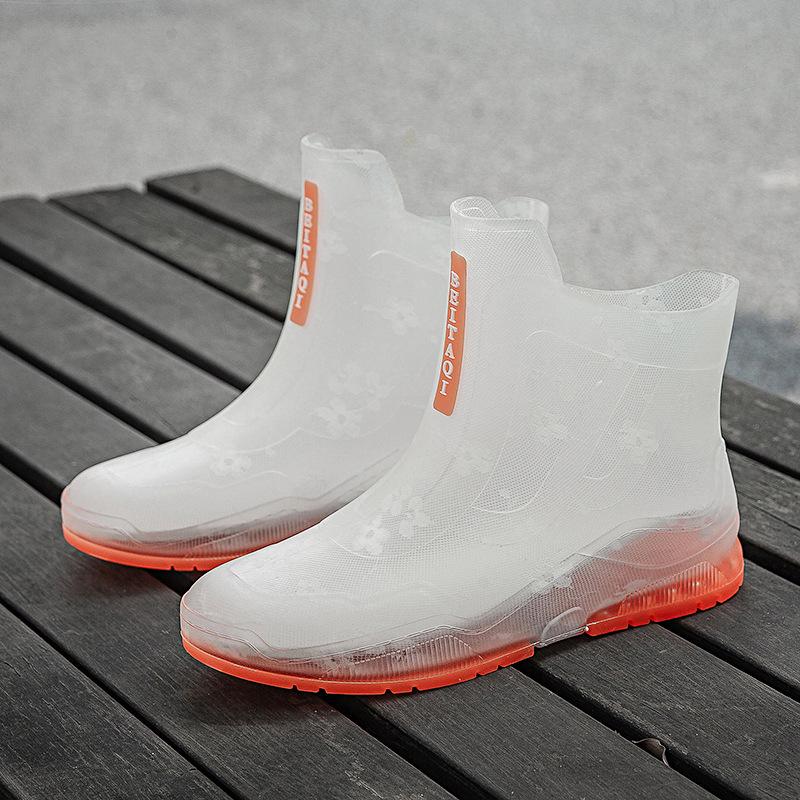 Stylish Women's Transparent Non-Slip Rain Boots - Short Rubber Jelly Shoes