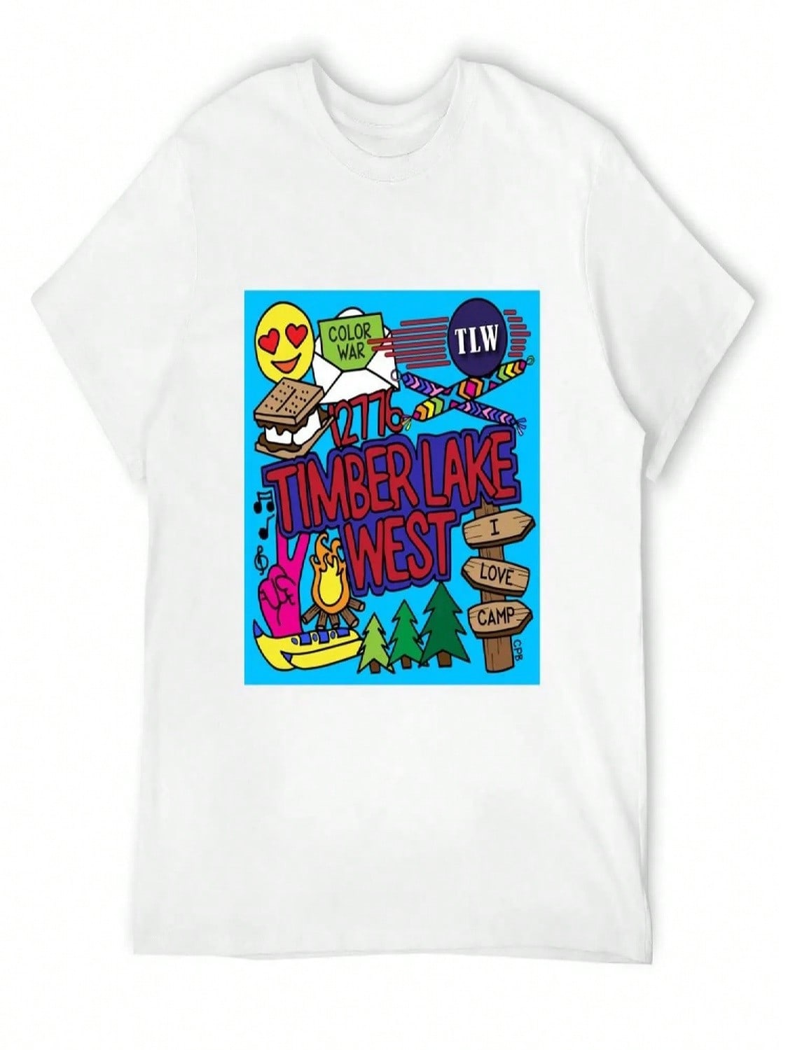 Timber Lake West T-Shirt Oversized Graphic Tee Aesthetic Clothes Heavy Weight T Shirts For Men S разноцветный