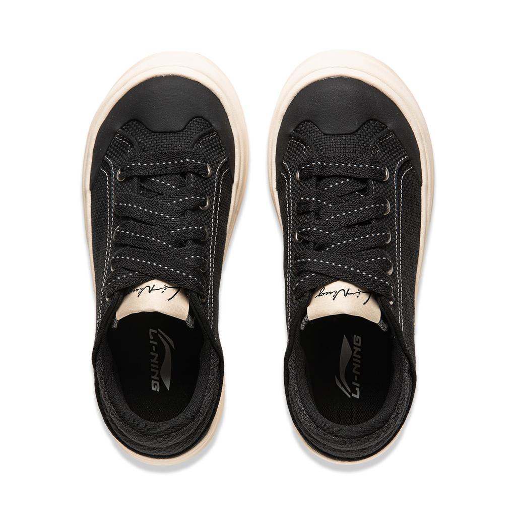 Li-Ning Honningplattform Komfortable Allsidige Tykksålede Høydeøkende Sklisikre Slitesterke Lavtopp Fritidssko Damesneaker Svart AGCU186-2