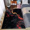 Abstract Black Marble Carpet with Red and Gold Swirl Design Pattern Suitable for Use As an Anti-slip for Living Room Bedroom Sofas