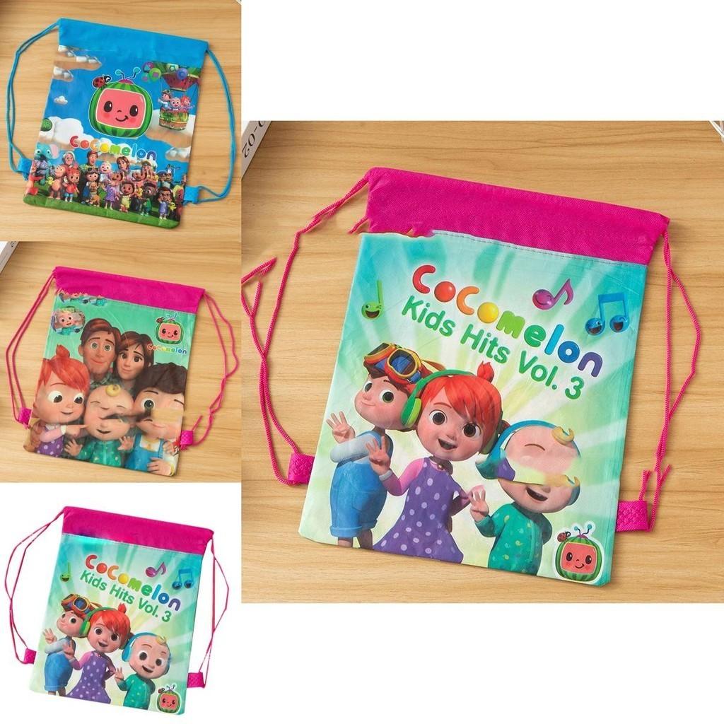 Cocomelon Drawstring Bag Backpack For Kids Featuring Stain-resistant Non-woven Fabric