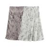 2025 Spring Women's European & American Ink Wash Satin Midi Skirt
