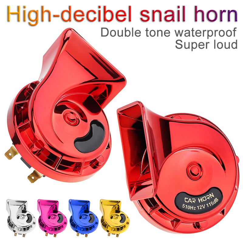 Vans Off-Road Boats Motorcycles RVs SUVs Car Electric Loud Horn 12V RED High and Low Tone Metal Twin Horn Kit with Bracket for Cars Vans Off-Road Boats Motorcycles RVs SUVs Car Electric Loud Horn 12V RED High and Low Tone Metal Twin Horn Kit with Bracket for Cars