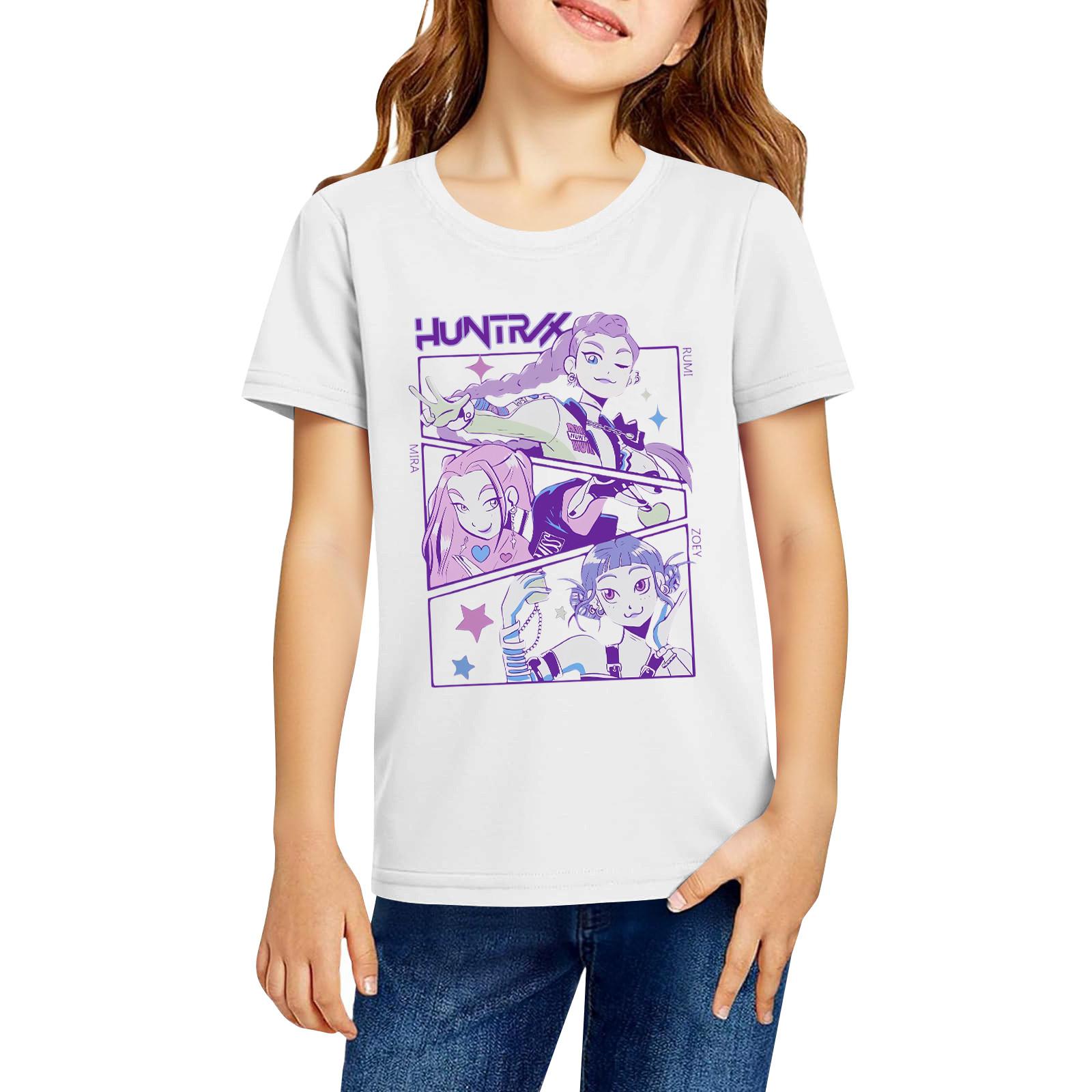 

Модная рабочая одежда с короткими рукавами и круглым вырезом, топы с принтом для детских летних топов 160 белый