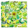 50 Green Graffiti Stickers Flowers Turtle Mushrooms Non-Repeating Decorative Stickers