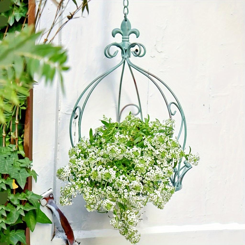 Vintage Iron Hanging Baskets, Crown Design for Indoor/Outdoor Garden & Patio Decor.