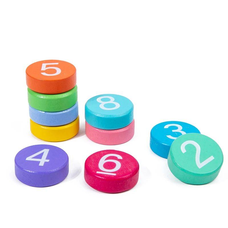 Children's Math Learning Game Number Cards Montessori Wooden Addition And Subtraction Practice Arithmetic Logical Thinking