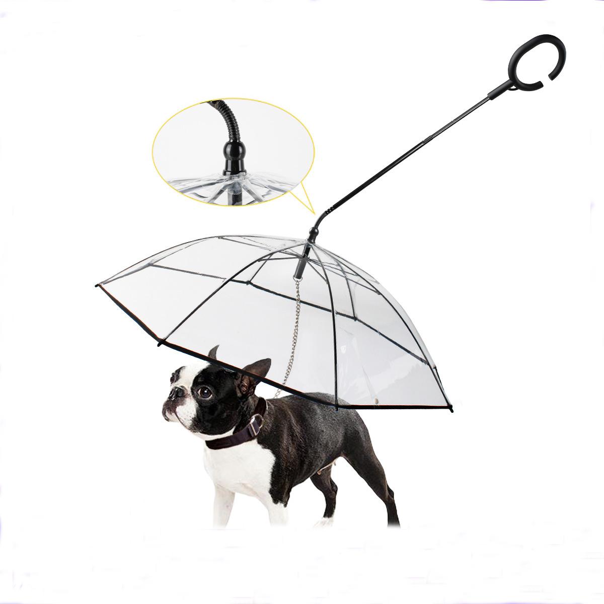 Transparent C Shaped Pet Umbrella, Adjustable Leash For Dog Walking In Rainy Days Dog Umbrella Accessory прозрачный