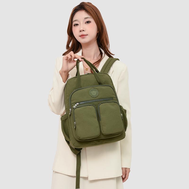Fashion Woman Backpack Waterproof Nylon Soft Handle Solid Multi-pocket Travel Zipper Feminina School Bags Laptop Backpack