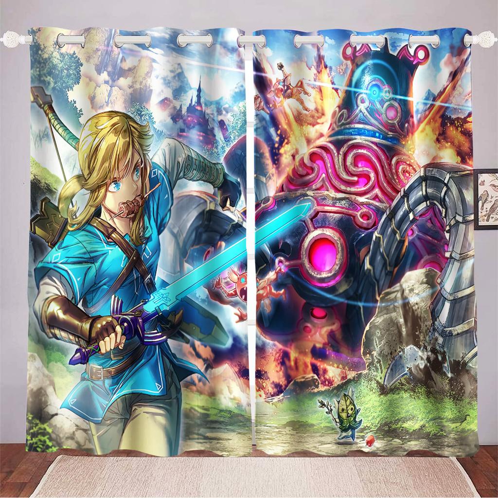 The Legend Of Zelda Heimdeko Wohnzimmer Schlafzimmer Vorhänge für Verdunkelungsvorhänge Spiel Küchenzubehör Weihnachtsgeschenke