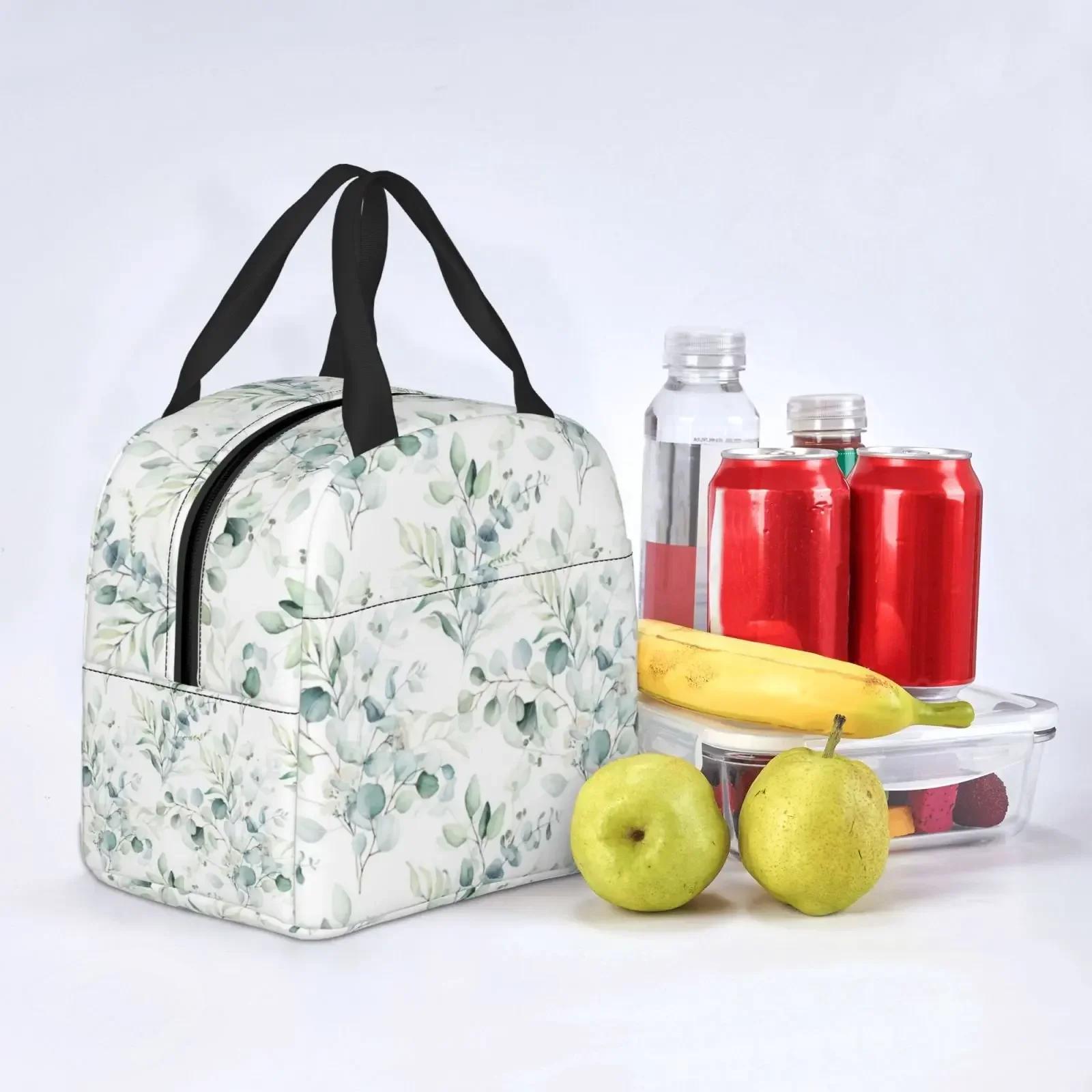 

Spring Leaf Floral Sage Thermal Lunch bag Insulated Lunch Box for Women Meal Bento Tote Bag for Work Picnic Food Bag Cooler Bag 5XL різнокольоровий